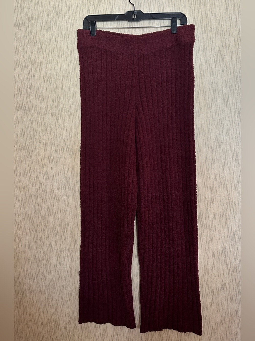 UGG Women Terri Pant Ribbed Burgundy Wide Leg Lounge Pajama Pants Size Lar